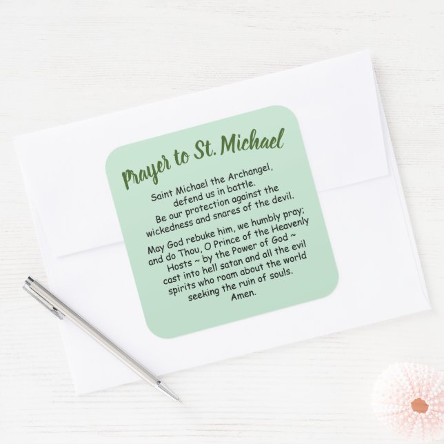 Large Stickers Prayer to St. Michael the Archangel (Envelope)