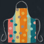 Large Stripes & Dots Apron<br><div class="desc">Original digital design of stripes and irregular dots in shades of grey,  orange,  blue,  yellow,  and pink. Extra large scale.</div>