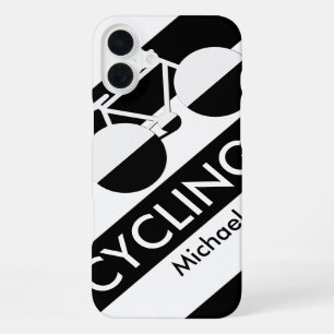 large stripes & graphic-bicycle iPhone 16 plus case