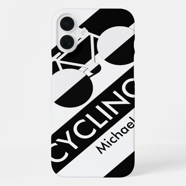 large stripes & graphic-bicycle iPhone case (Back)