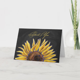 Large Sunflower Art Thank You Card