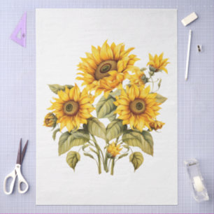 Large Sunflower Bouquet Decoupage Tissue Paper
