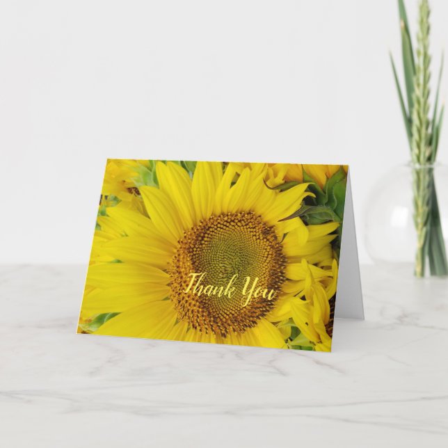 Large Sunflower Detail Thank You Note (Front)