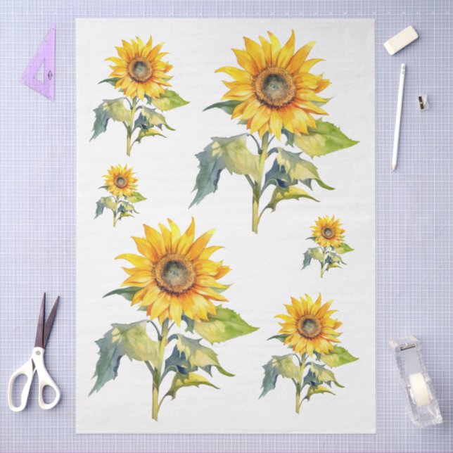Large Sunflowers Decoupage Tissue Paper (Craft)