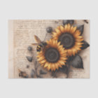 Large Sunflowers with Bees on Script