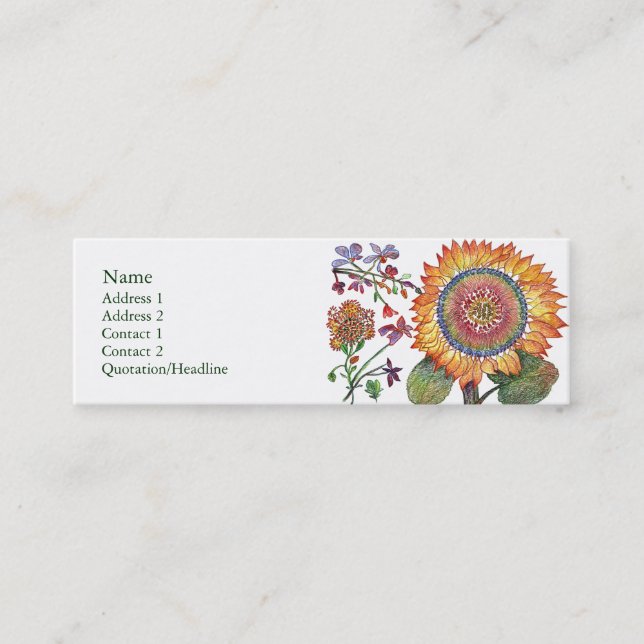 Large Sunshine Flower Profile Card (Front)