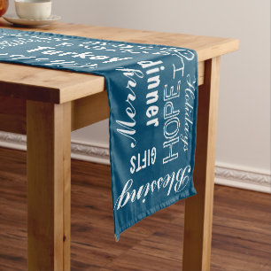 Large Table Runner - Christmas in Blue