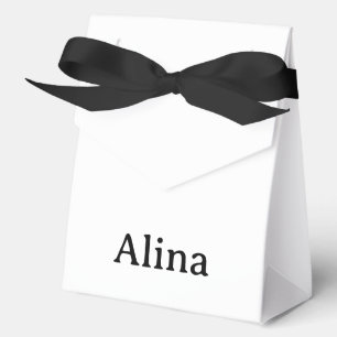 Large Tent with Black Ribbon 4" x 2" x 5" Favour Box