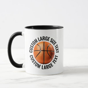 Large Text BLACK Combo 11oz Custom Basketball Mug