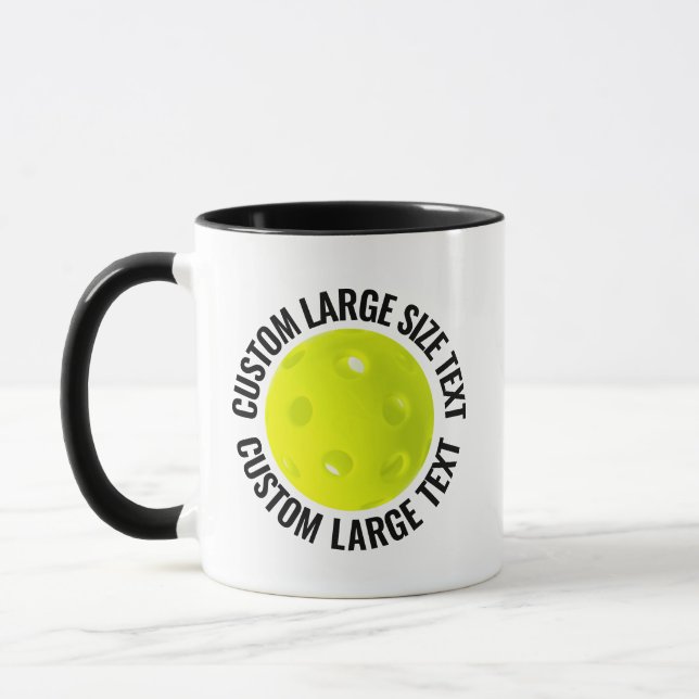 Large Text BLACK Combo 11oz Custom Pickleball Mug (Left)