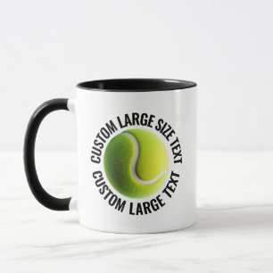Large Text BLACK Combo 11oz Custom Tennis Mug