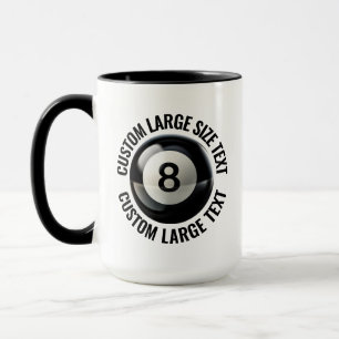 Large Text BLACK Combo 15oz Custom 8 Ball Mug