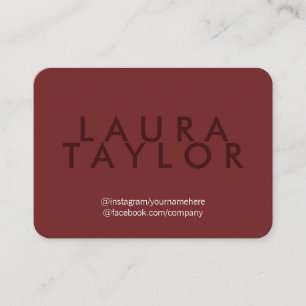 Large Text Deep Red Grey Business Card