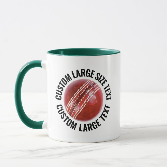 Large Text HUNTER GREEN Combo 11oz Custom Cricket Mug (Left)