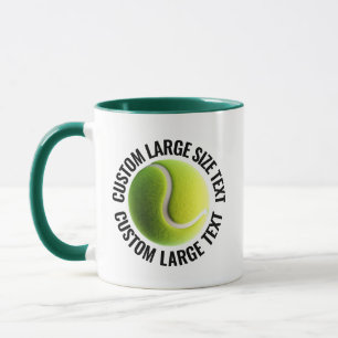 Large Text HUNTER GREEN Combo 11oz Custom Tennis Mug