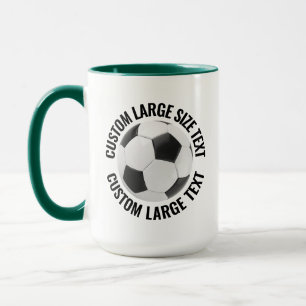 Large Text HUNTER GREEN Combo 15oz Custom Soccer Mug