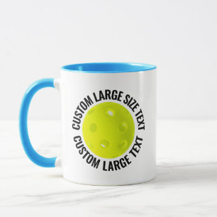 Large Text LIGHT BLUE Combo 11oz Custom Pickleball Mug