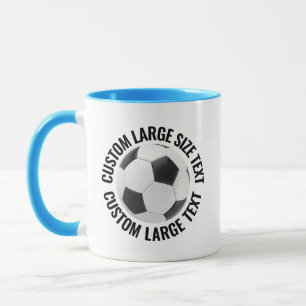 Large Text LIGHT BLUE Combo 11oz Custom Soccer Mug