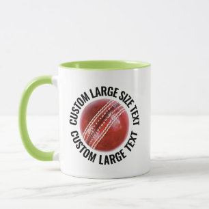 Large Text LIME GREEN Combo 11oz Custom Cricket Mug