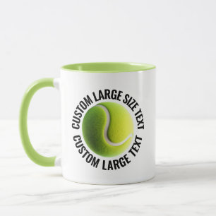 Large Text LIME GREEN Combo 11oz Custom Tennis Mug