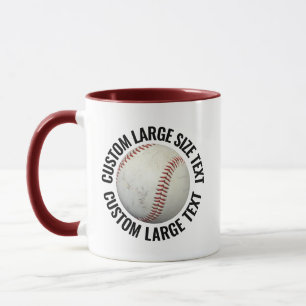 Large Text MAROON Combo 11oz Custom Baseball Mug