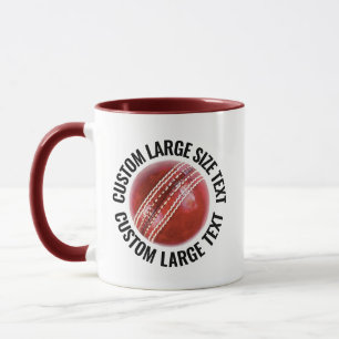 Large Text MAROON Combo 11oz Custom Cricket Mug