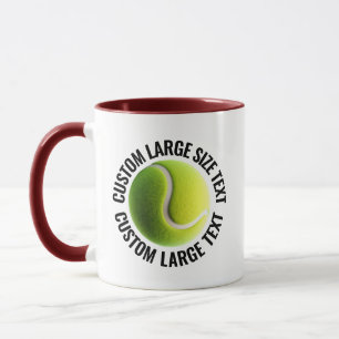 Large Text MAROON Combo 11oz Custom Tennis Mug