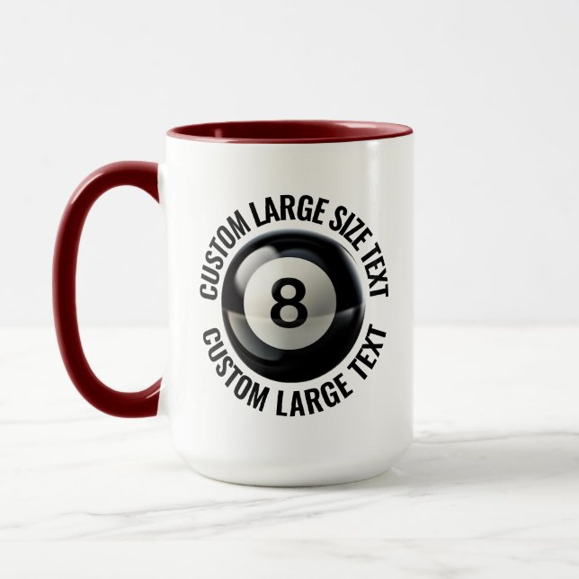 Large Text MAROON Combo 15oz Custom 8 Ball Mug (Left)