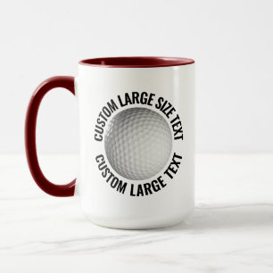 Large Text MAROON Combo 15oz Custom Golf Mug