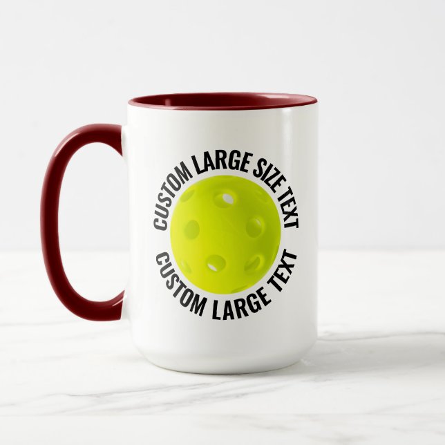 Large Text MAROON Combo 15oz Custom Pickleball Mug (Left)