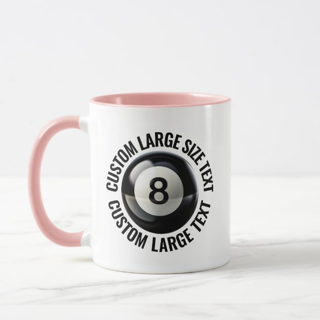 Large Text PINK Combo 11oz Custom 8 Ball Mug (Left)