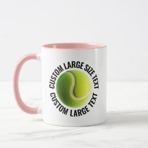 Large Text PINK Combo 11oz Custom Tennis Mug