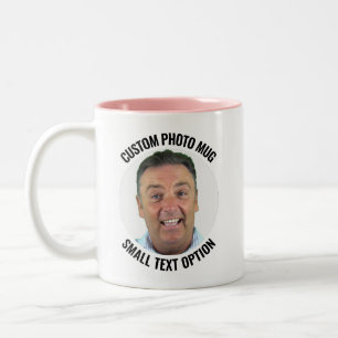Large Text PINK Two-Tone Personalised Photo Mug