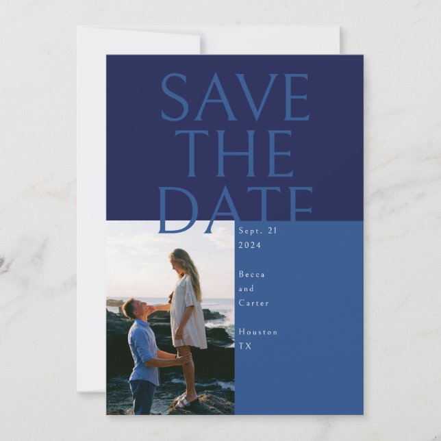 Large Text Save the Date card (Front)
