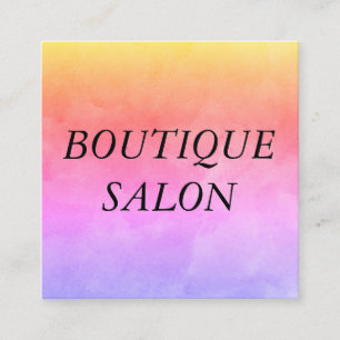 Large Text Vibrant Colours Square Business Card