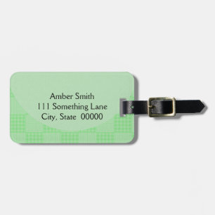 Large Textured Green Patchwork Pattern Luggage Tag