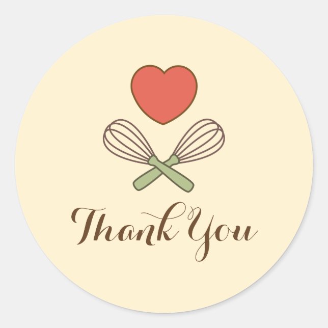 Large Thank You Custom Label Seal for Baking (Front)