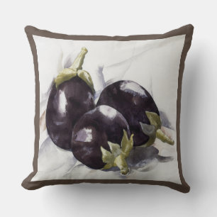 large throw pillow with eggplants