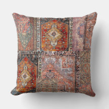 large throw pillow with persian rug motif