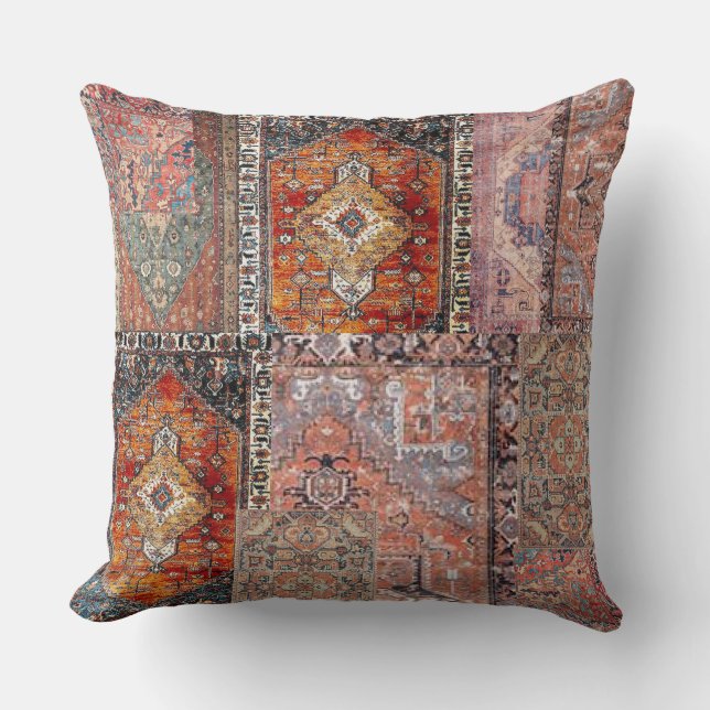 large throw pillow with persian rug motif (Front)