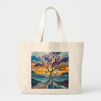 Large Tote, anyplace, anytime, anywhere, tree Large Tote Bag