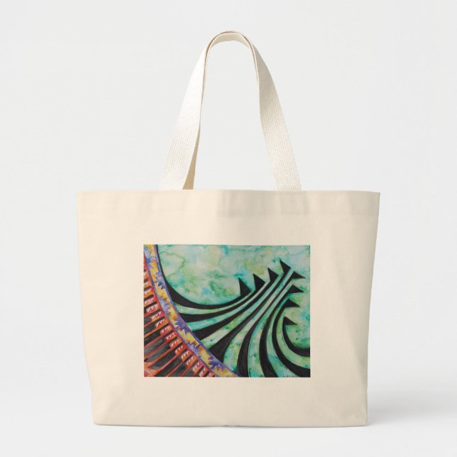 Large Tote Bag Native American Tribal Design (Front)