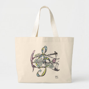 large tote--ivy treble clef large tote bag