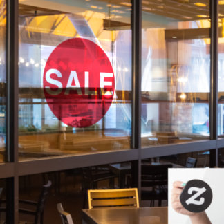 Large Transparent Red Window Sale Sign Vinyl Cling