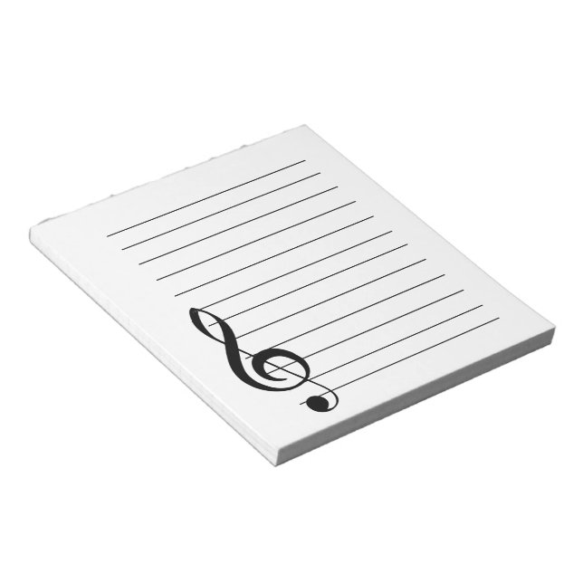 Large Treble Clef Musical Notepad (Angled)