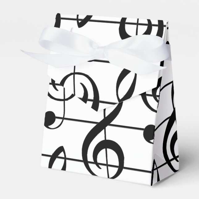 Large Treble Clef Musical Staff Favour Box (Front Side)