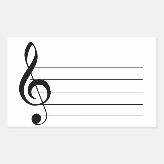Large Treble Clef Musical Sticker Label (Front)