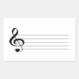 Large Treble Clef Musical Sticker Label