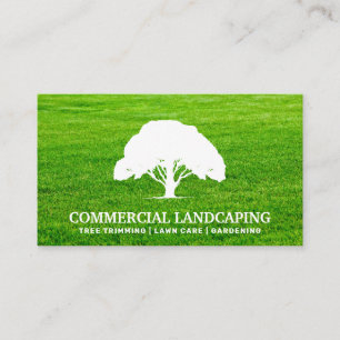 Large Tree Cut Lawn Landscaping Business Card