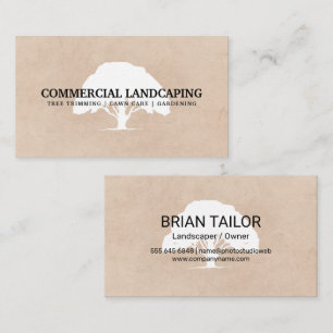 Large Tree Logo Gardening Landscaping Business Card